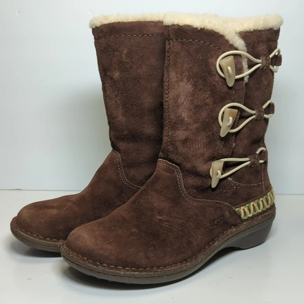 UGG Australia Kona Brown sheepskin winter boots womans size 6 EU 37